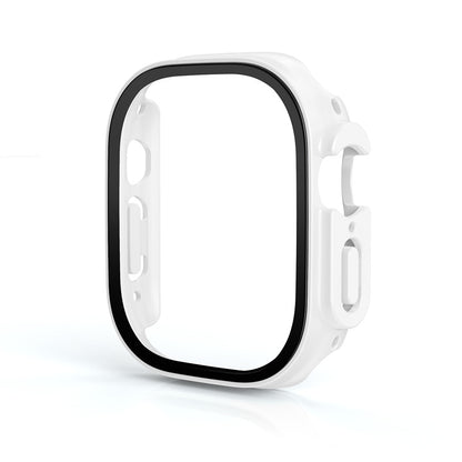 White Apple Watch Ultra 49mm Case & Tempered Protector