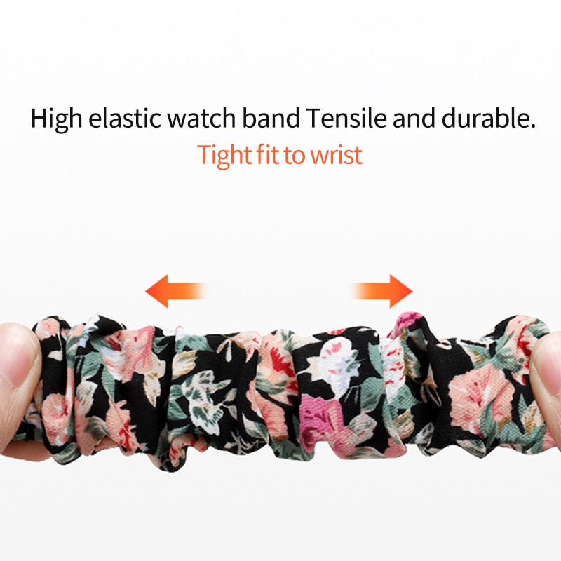Scrunchie Strap for Apple Watch: Elastic Braided Nylon Loop Bracelet