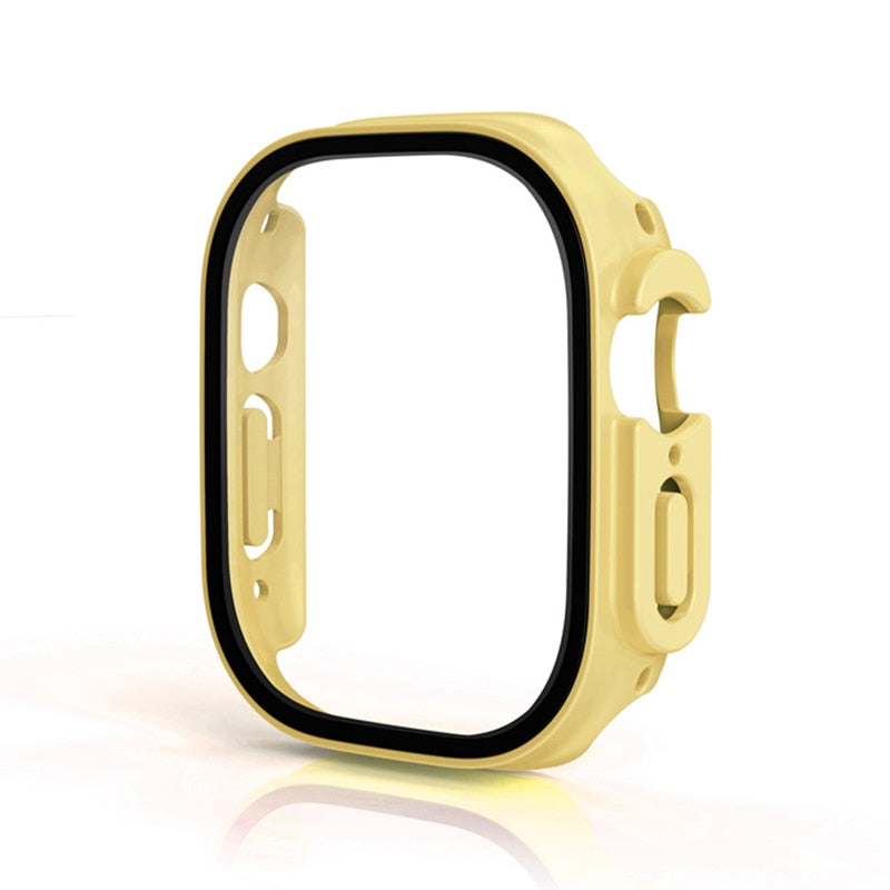 Yellow Apple Watch Ultra 49mm Case & Tempered Protector