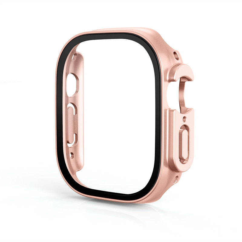 Rose Gold Apple Watch Ultra 49mm Case & Tempered Protector