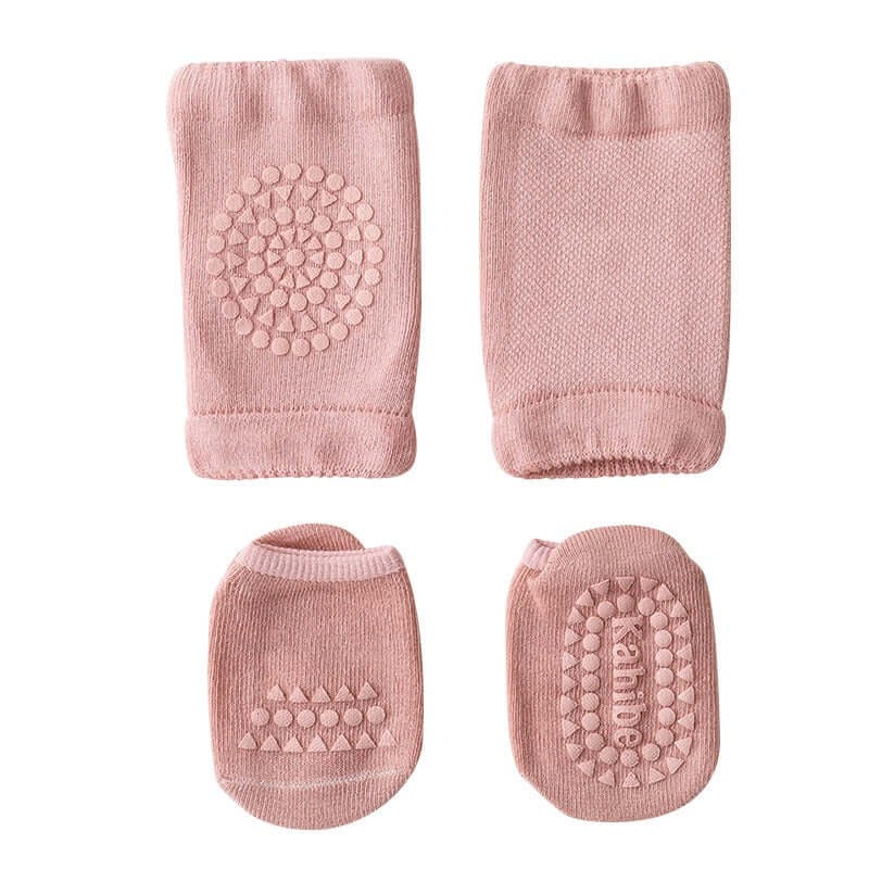 Baby knee pads and anti-slip socks for secure crawling