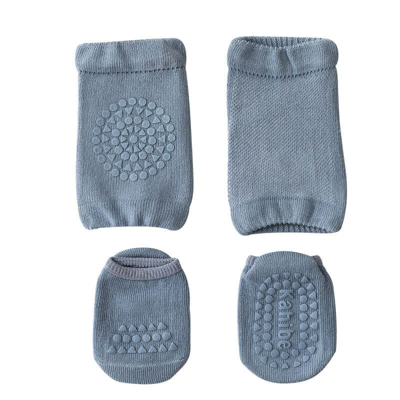 Baby knee pads and anti-slip socks for crawling support
