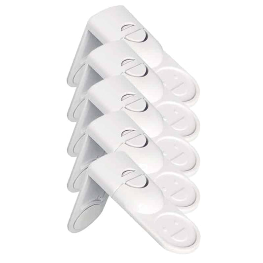Baby safety drawer lock with anti-pinching hand protection - white