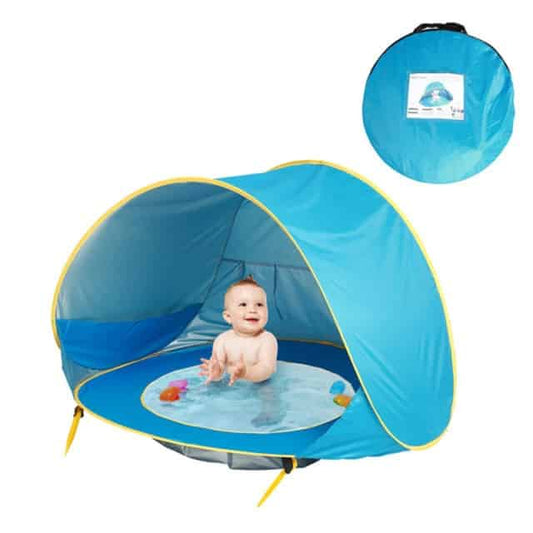 Waterproof baby beach tent for sun protection - Blue
