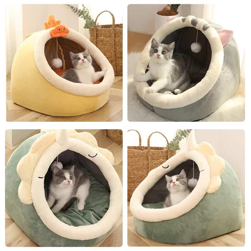 Warm basket cat bed for cozy deep sleep