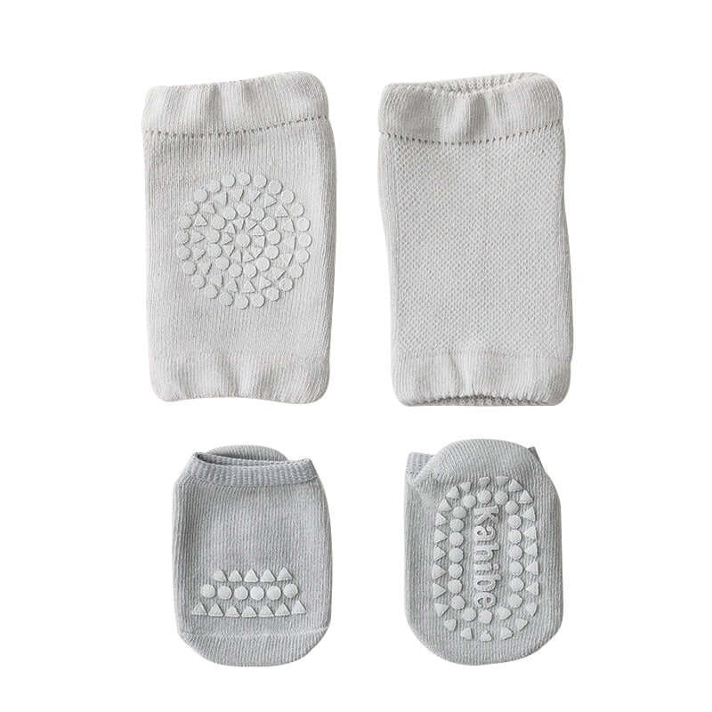 Baby knee pads and anti-slip socks for crawling comfort