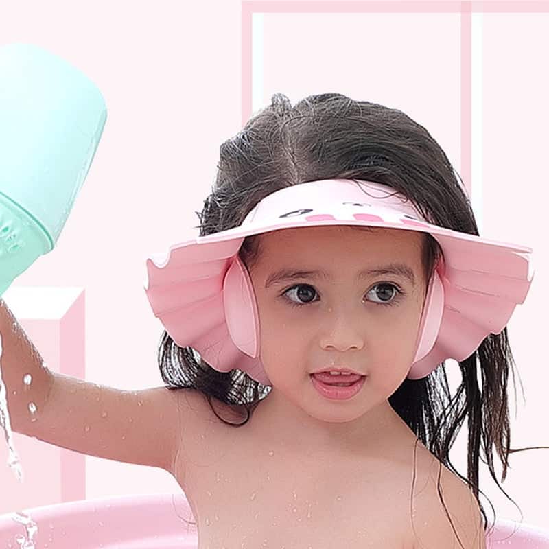 Baby shower cap with ear protection