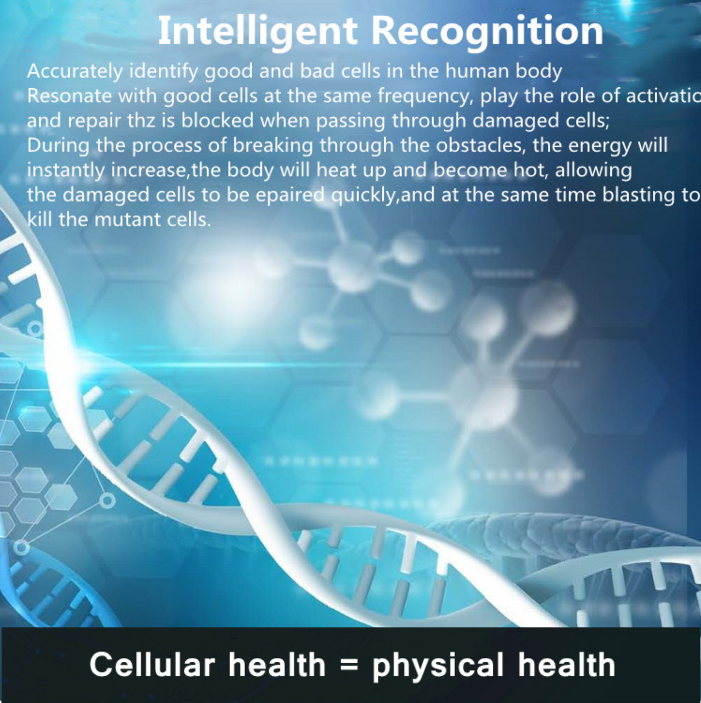 Intelligent Recognition - Cellular health = physical health