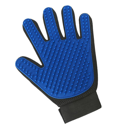 Pet Grooming Glove with a perfect for long and short hair pets - Blue Left Glove